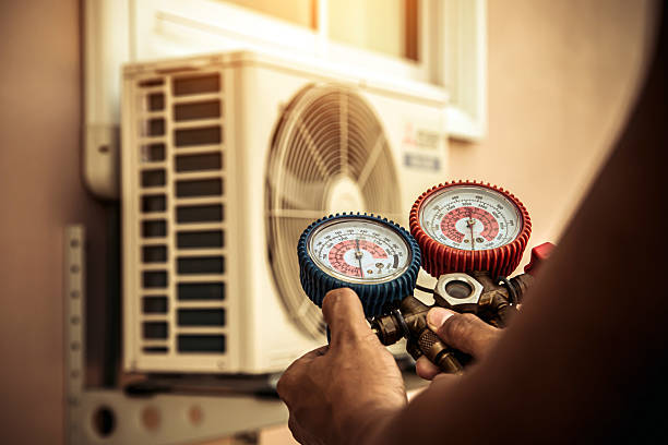 Professional Hvac technician working in Bismarck, ND